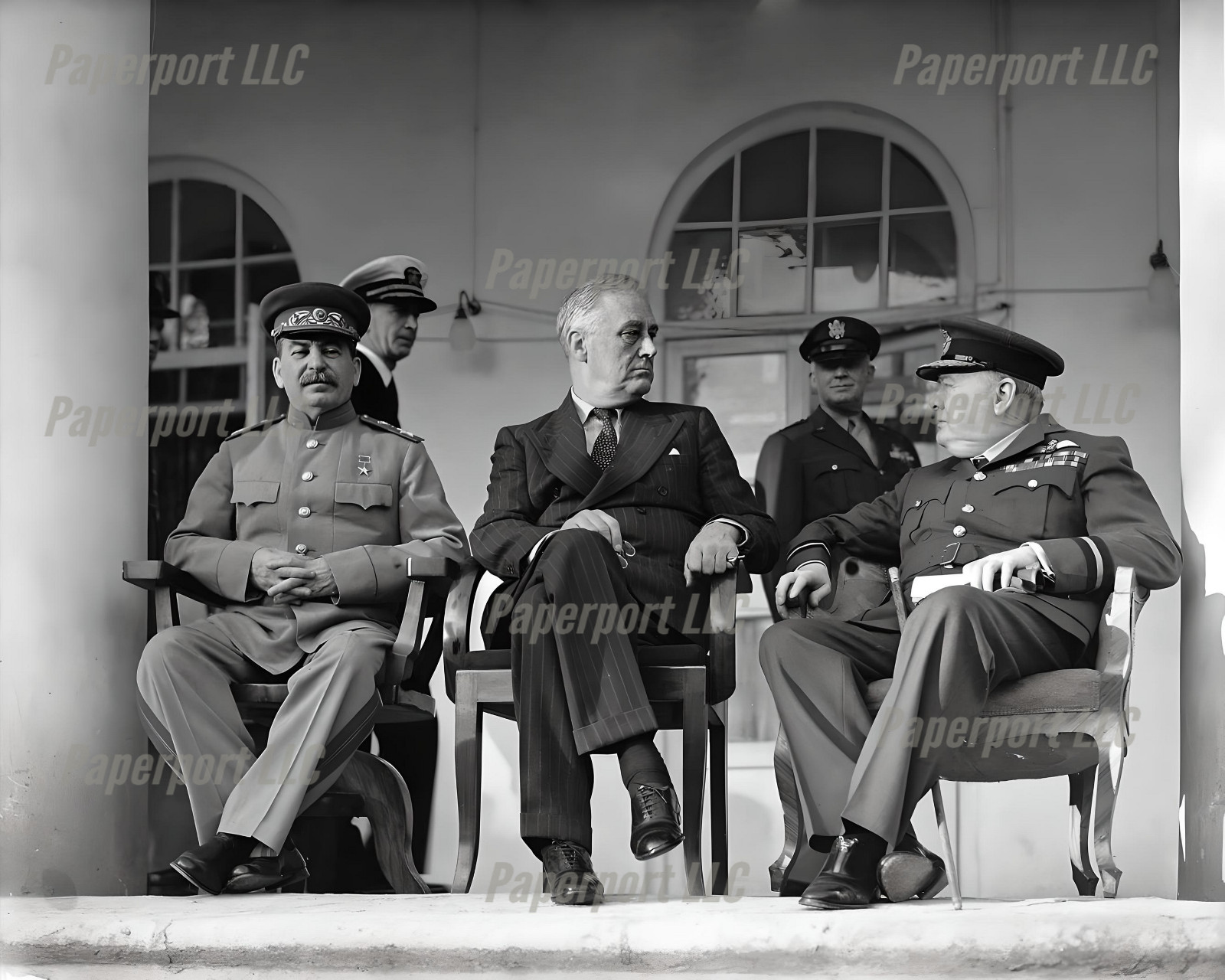 1943 Joseph Stalin, Franklin D. Roosevelt And Winston Churchill 8x10 Photo