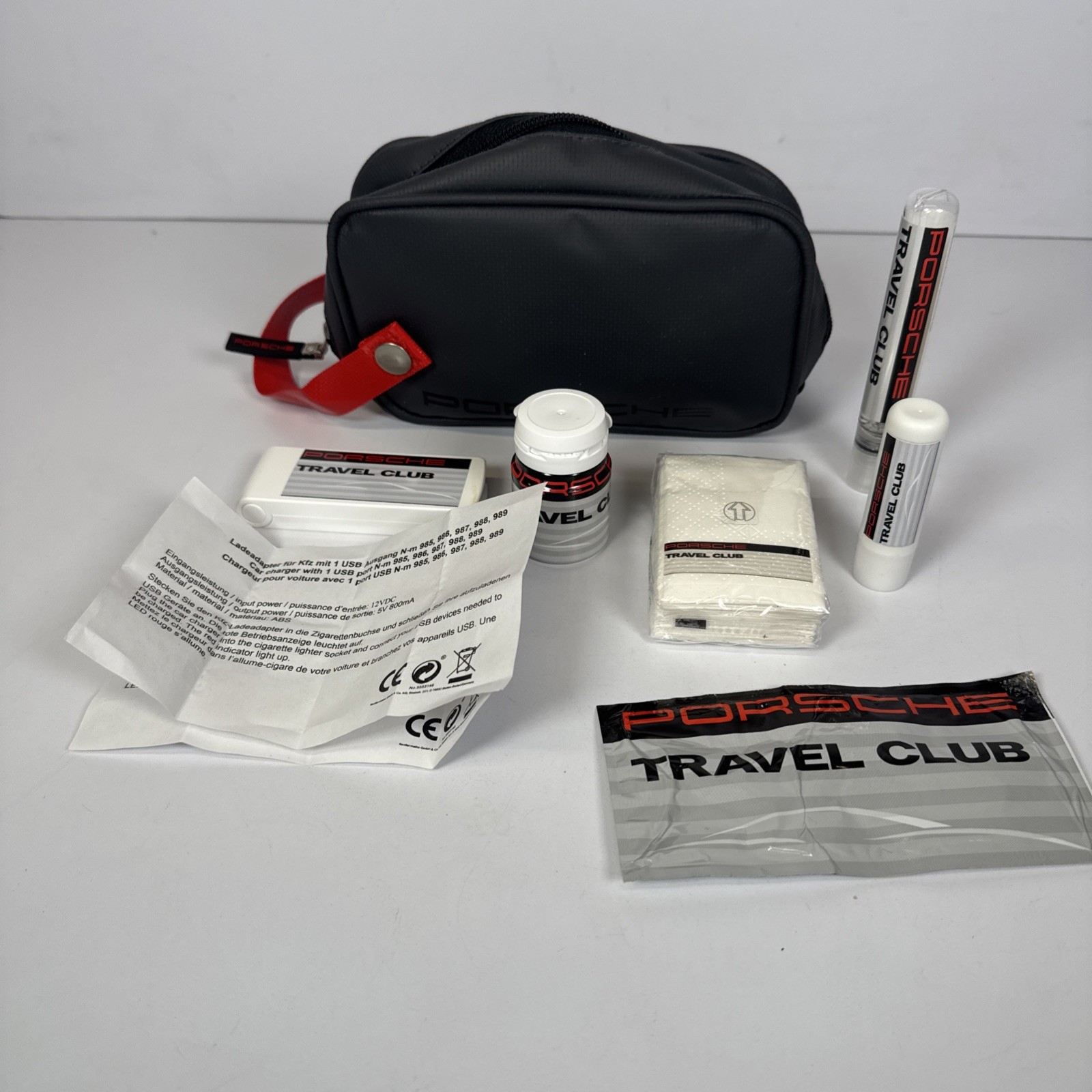 Porsche Club Travel Toiletry Bag Display Promo Kit Dealer PCA Collectible