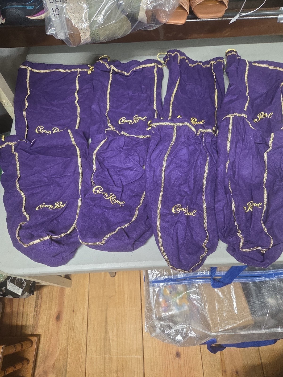 8 Crown Royal Bags  - 12” Bags Purple And Gold B1