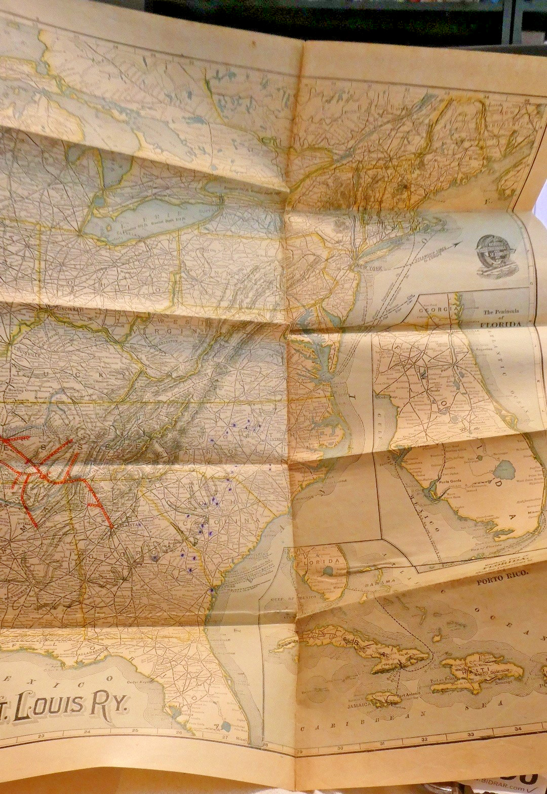 Antique Map Nashville Chattanooga & St.Louis Ry