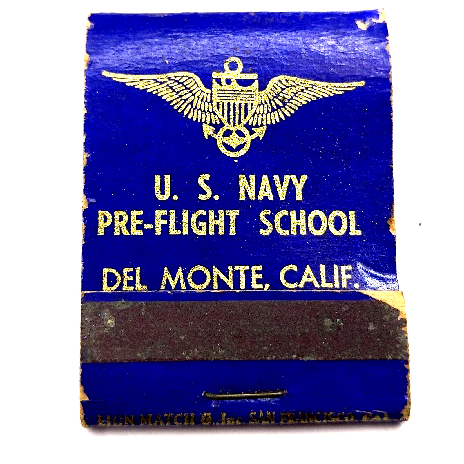 c1940s WWII US Navy Pre-Flight School Del Monte CA Matchbook Cover Pilot Dilbert c1940s WWII US Navy Pre-Flight School Del Monte CA Matchbook Cover Pilot Dilbert