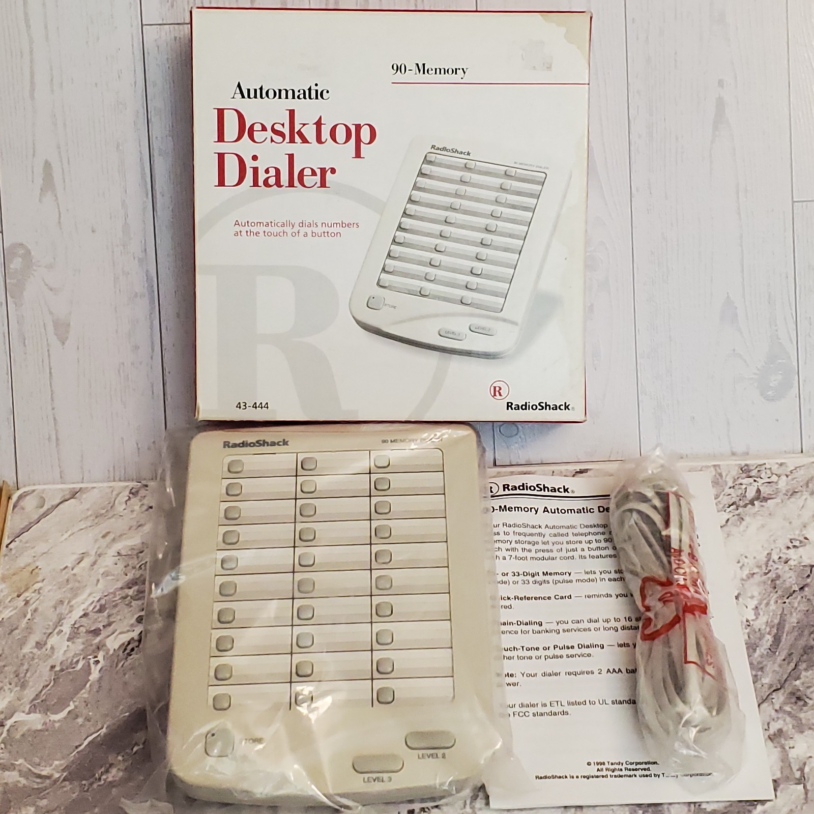 Vintage Radio Shack Automatic Desktop Dialer 90-Memory Tandy 43-444 New