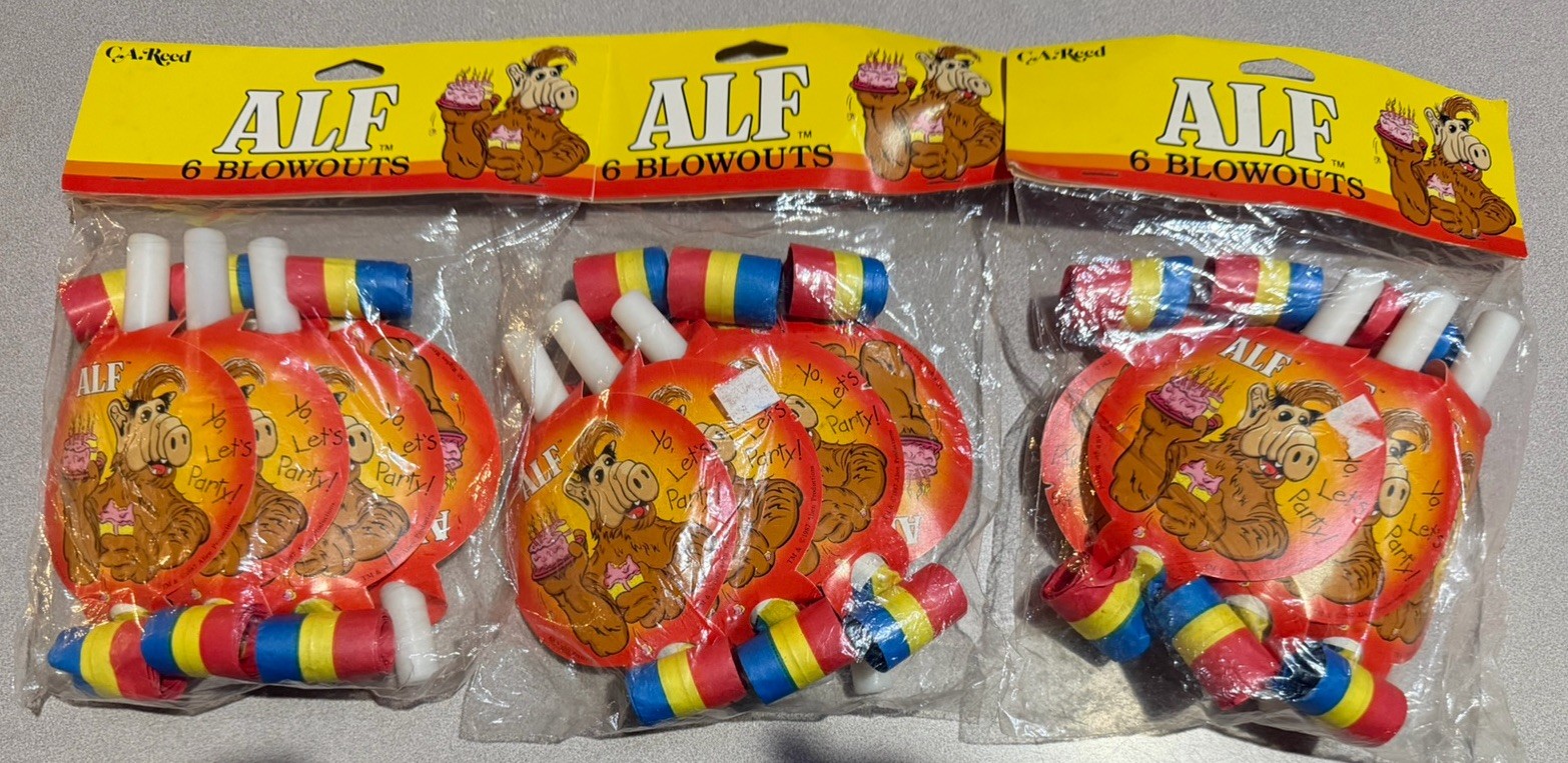 Vintage 1987 Alf Birthday Party Blowouts CA Reed Sealed 24 Total Blowouts
