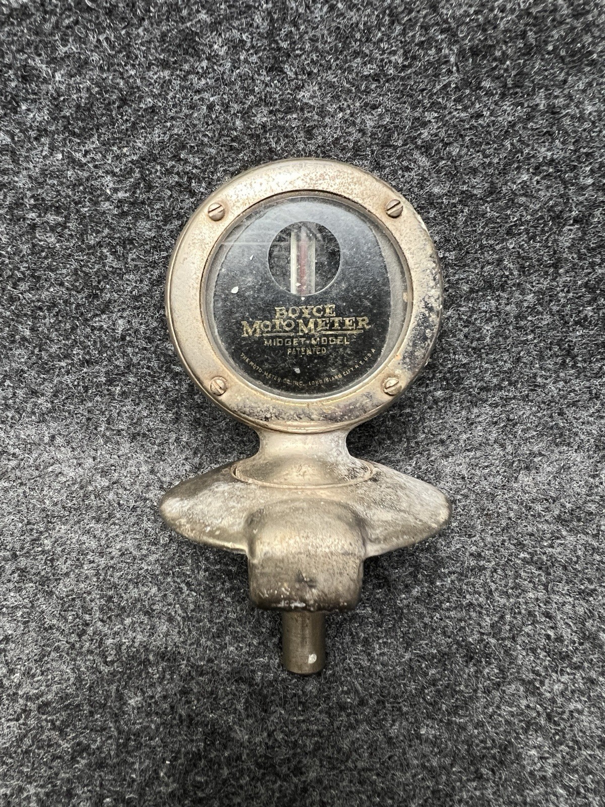 Antique 1918 Boyce MotoMeter Midget Model w. J.C McAdams Cap