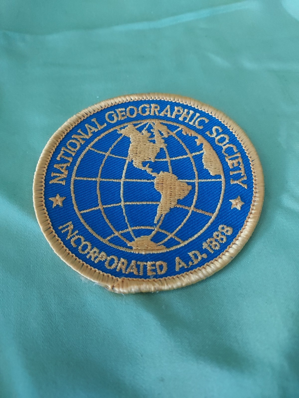 Embroidered Patch National Geographic Society Incorporated A.D. 1888 Commemorate Embroidered Patch National Geographic Society Incorporated A.D. 1888 Commemorate