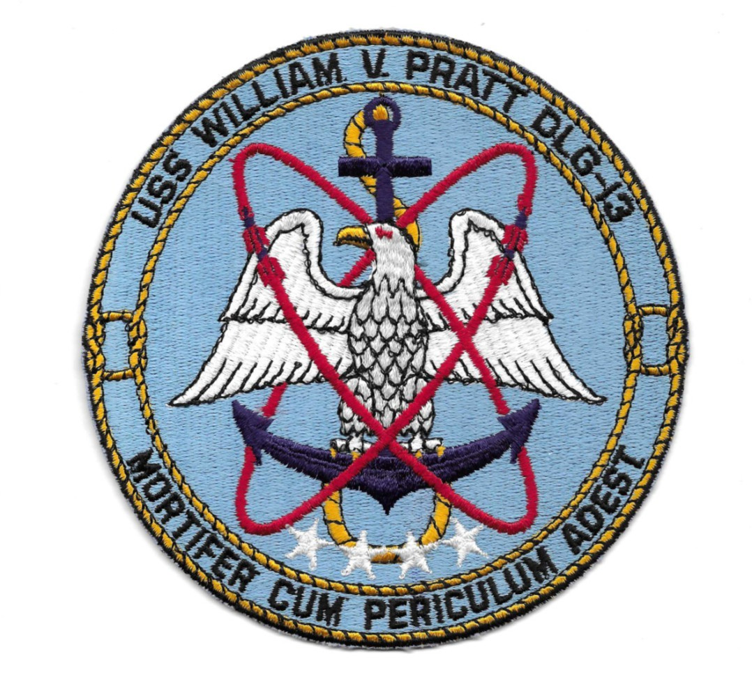 Vintage USS William V Pratt DLG-13 Navy Ship Jacket Patch 6 inch Beautiful