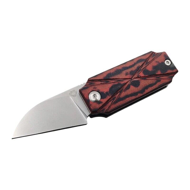 SixLeaf Folding Knife Chaotic Red G10 Handle D2 Plain Edge SL-13ChaoticRed