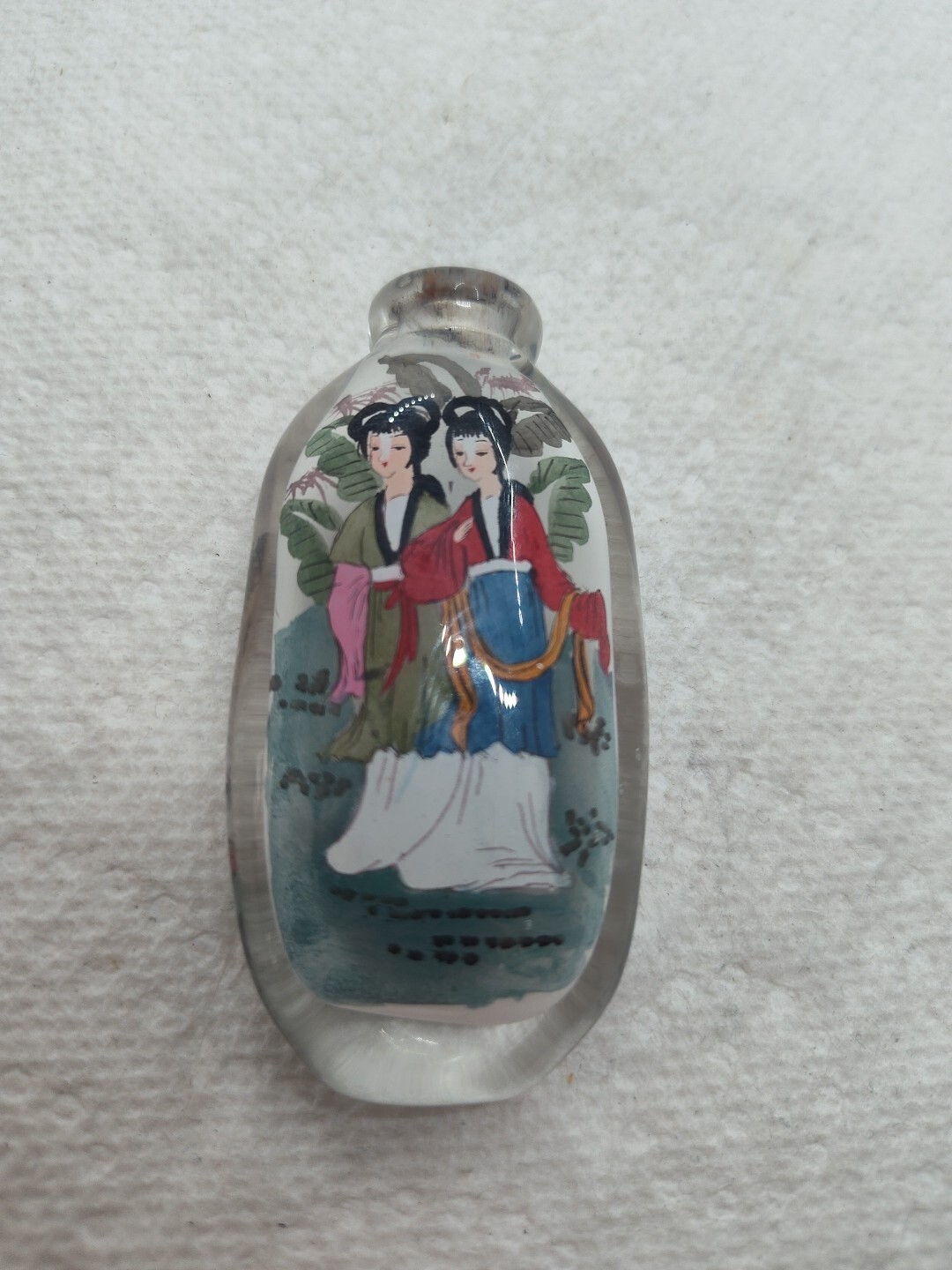 Vintage Original Asian Reverse Painted Snuff Bottle