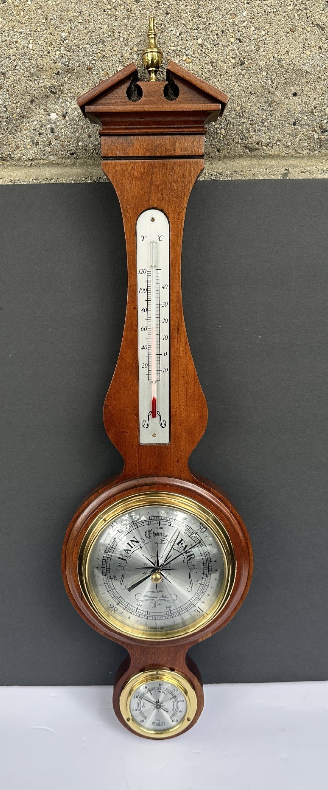 Howard Miller Clock Co Weather Station 612-712 Banjo Wall Barometer Thermometer