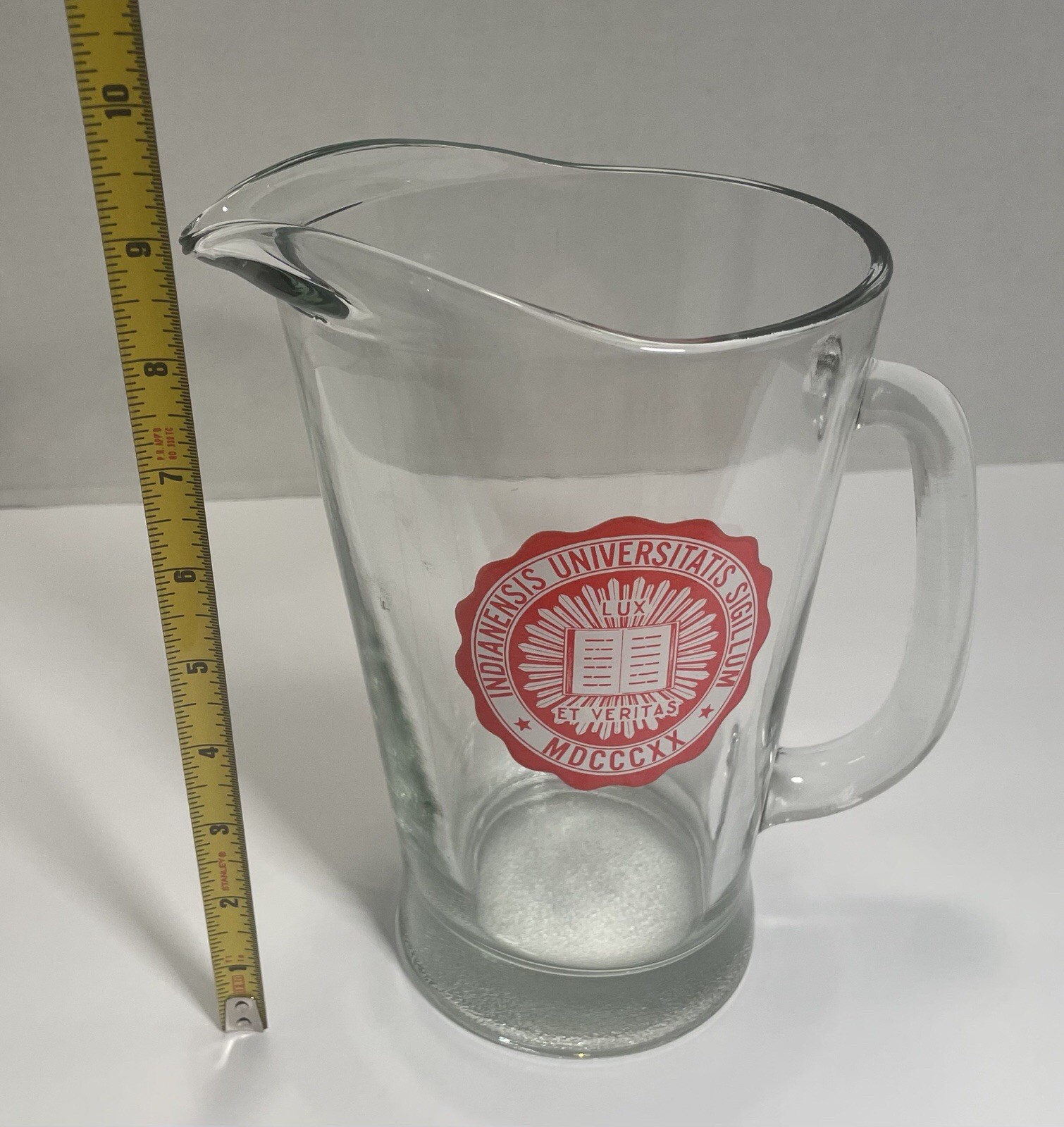 Vintage Indiana University Glass Pitcher INDIANENSIS UNIVERSITATIS SIGILLUM Vintage Indiana University Glass Pitcher INDIANENSIS UNIVERSITATIS SIGILLUM