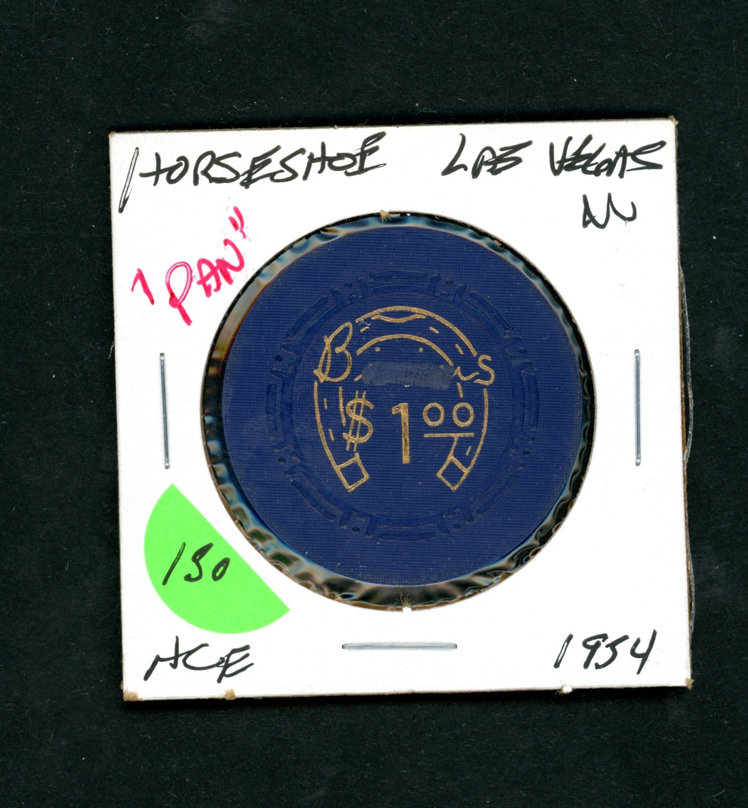 Vintage $1.00 Binion's Horseshoe Las Vegas,  Nevada Casino Chip