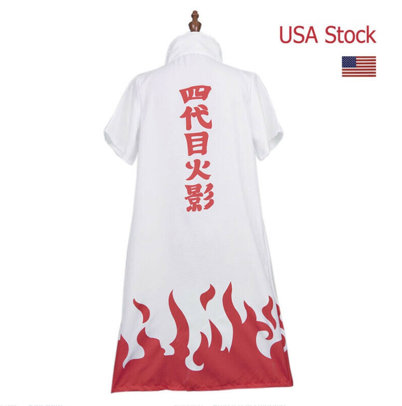 NARUTO Fourth Hokage Namikaze Minato Cosplay Cloak Size M