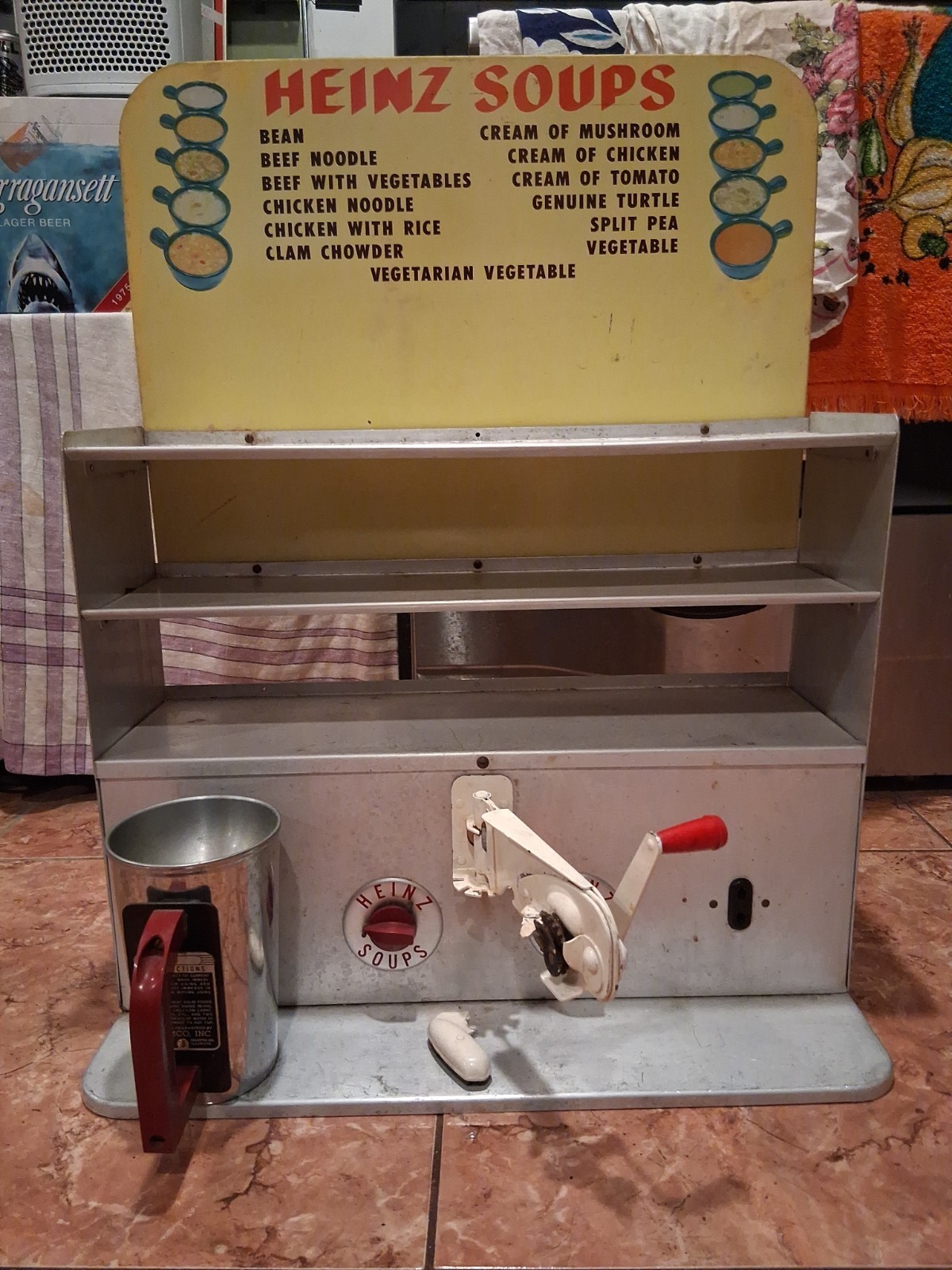 Vintage 1950s Heinz Soups Advertising Store Display Sign Warmer retro diner Prop