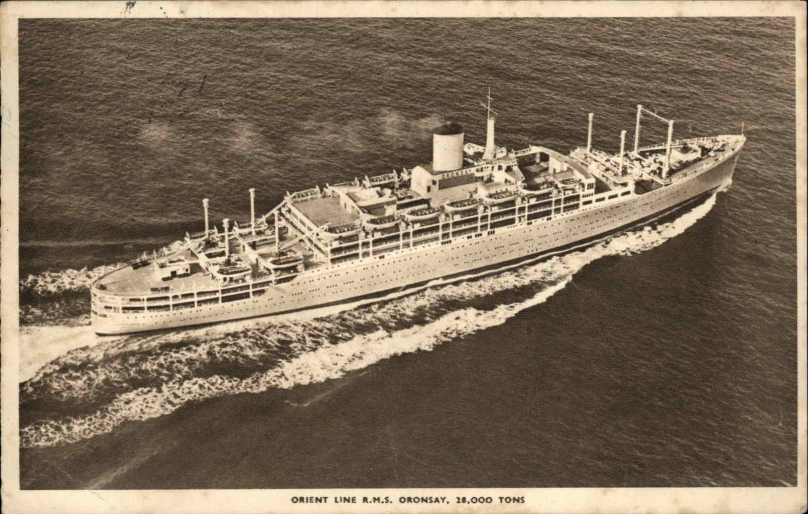 Orient Line Steamer Steamship RMS Oronsay Passenger Msg Vintage Postcard