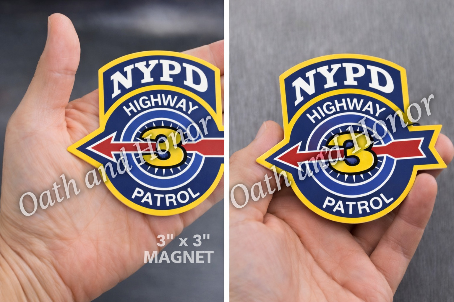 NYPD Highway Patrol 3 (The District) Novelty Magnet Approx 3” x 3”