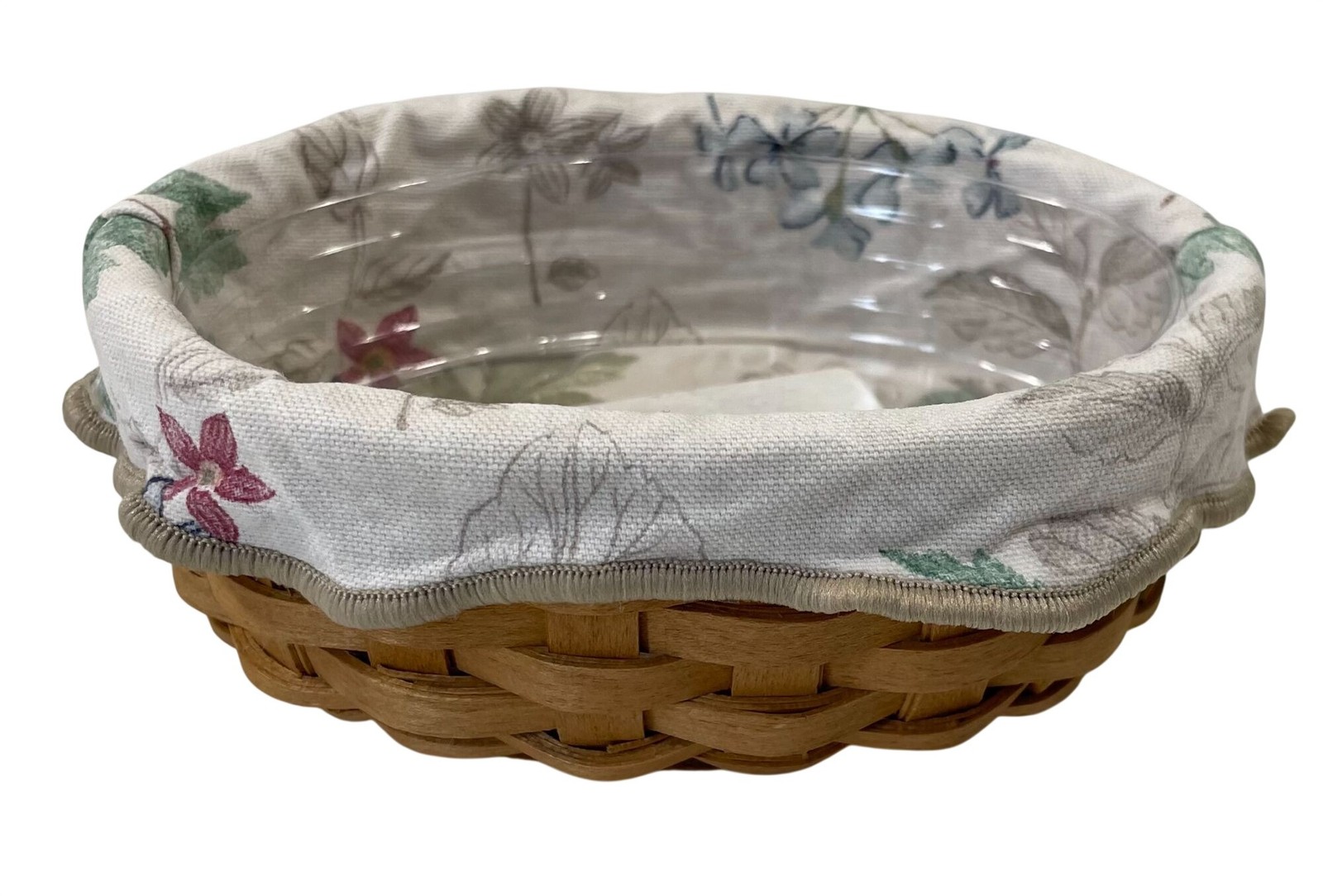 Vintage Longaberger 2003 Small Oval Handmade Basket With Liner and Protector
