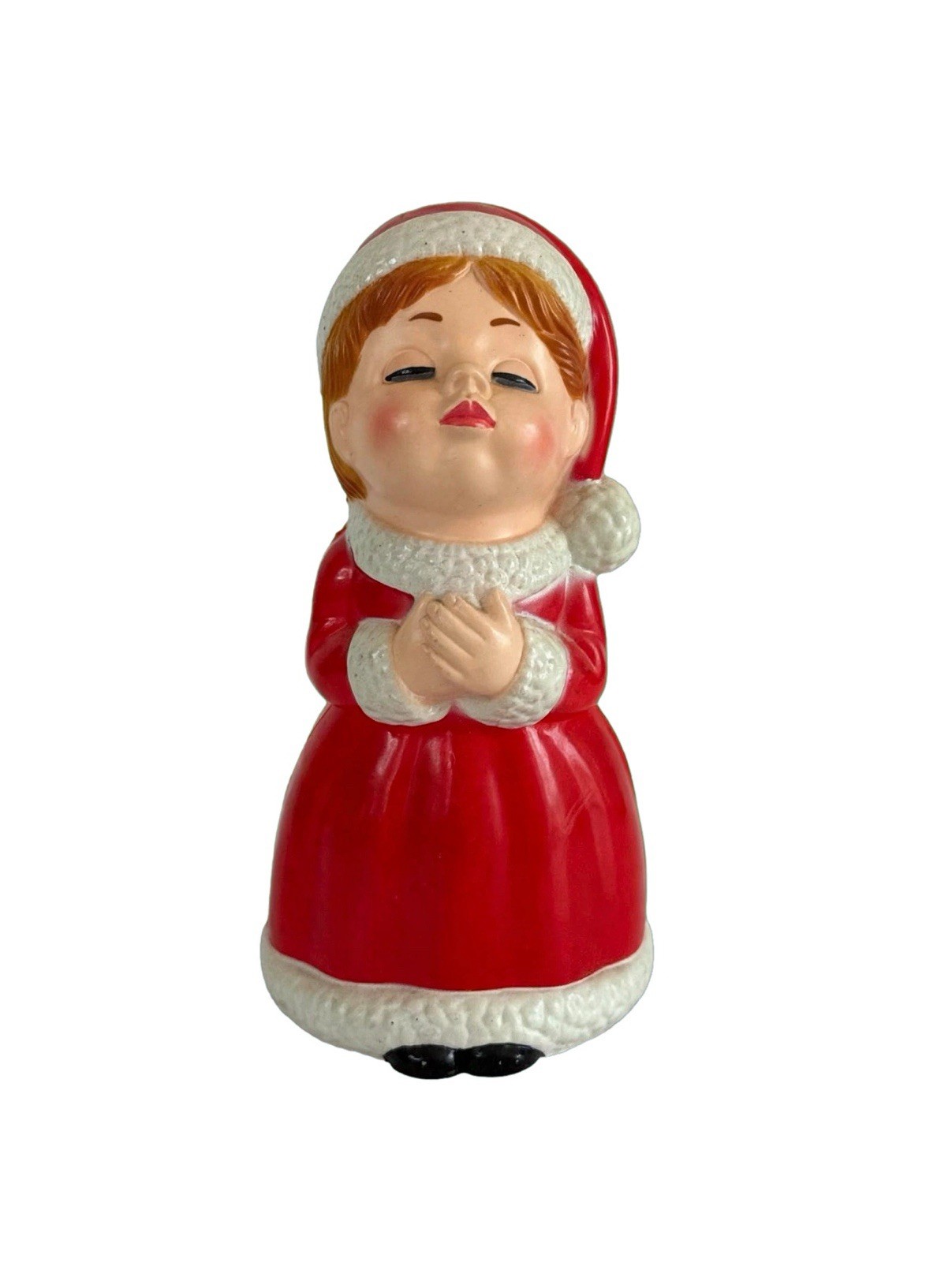 Vintage 1973 Christmas Girl Music Box Figurine Hong Kong Jingle Bells Works