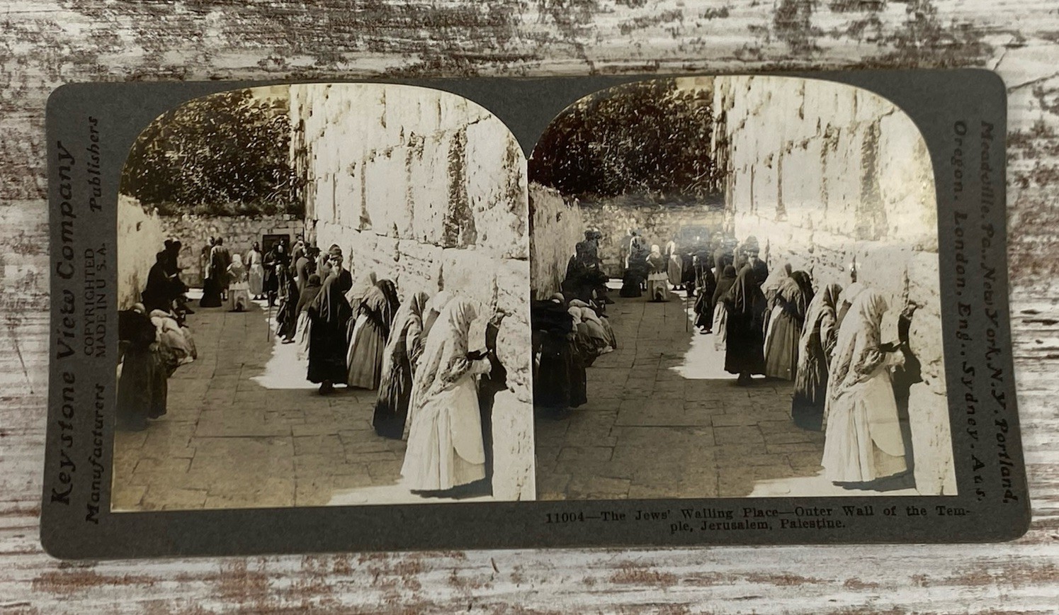 Jews Wailing Place Outer wall of the Temple Jerusalem Palestine Stereoview Jews Wailing Place Outer wall of the Temple Jerusalem Palestine Stereoview