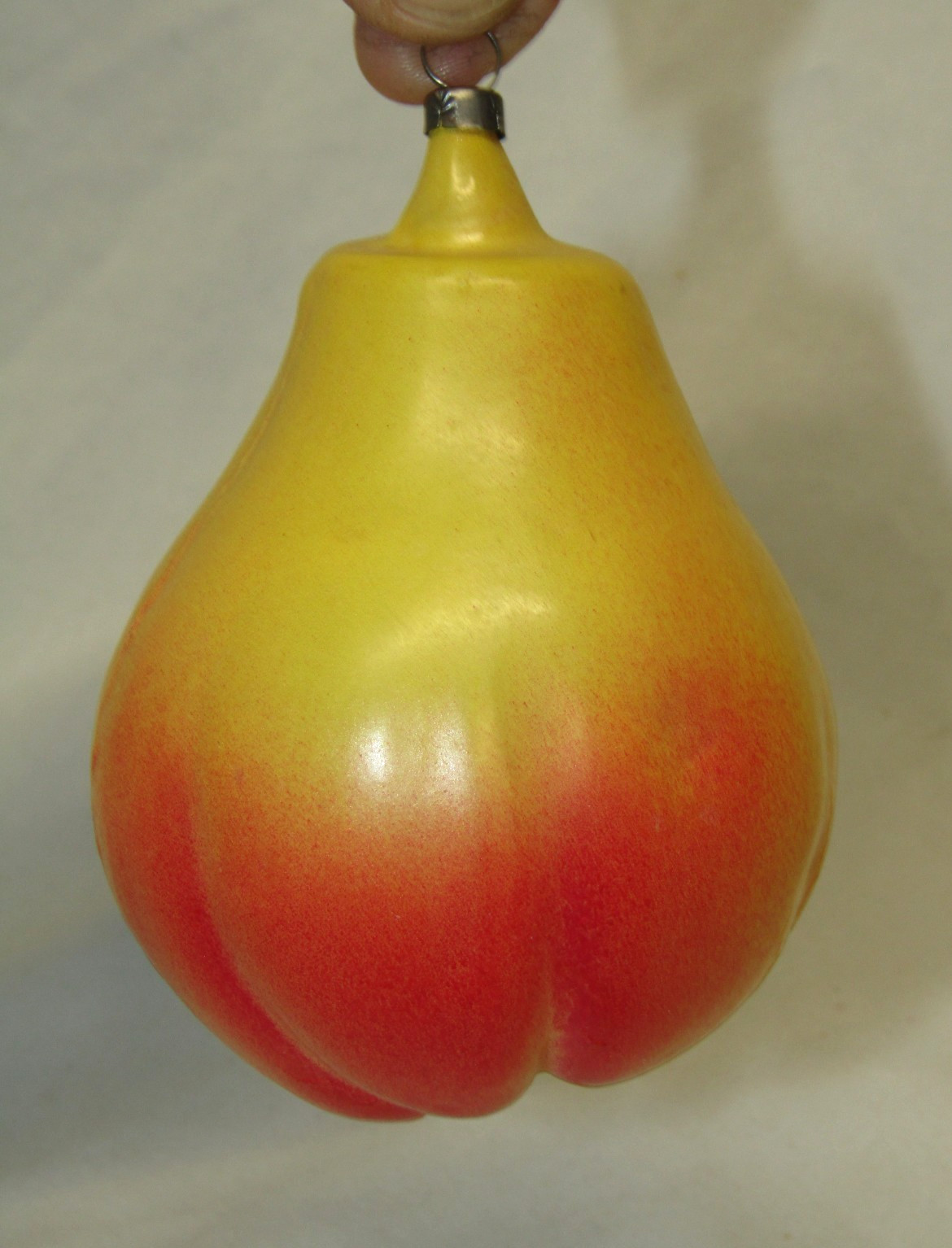 Vintage Christmas Ornament German Antique Gold Glass Large Pear Fruit 1900\'s Vintage Christmas Ornament German Antique Gold Glass Large Pear Fruit 1900\'s