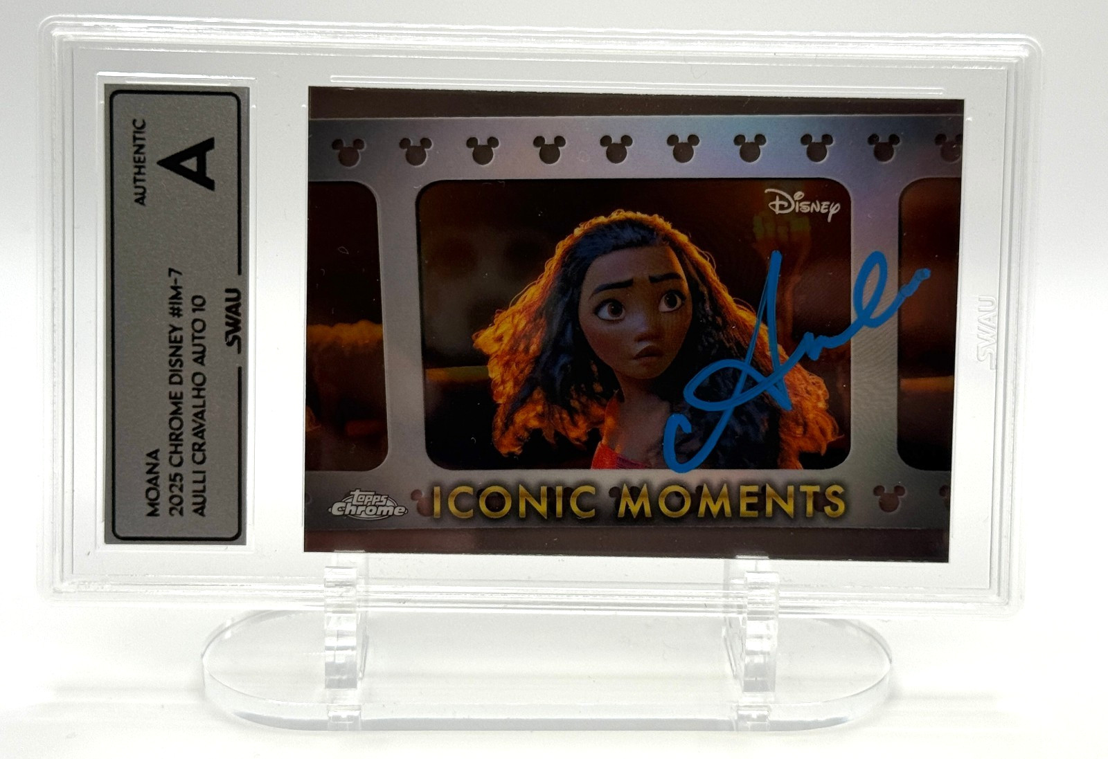 2025 Topps Disney Chrome Moana Iconic Moments IM-7 signed Auli'i Cravalho SWAU