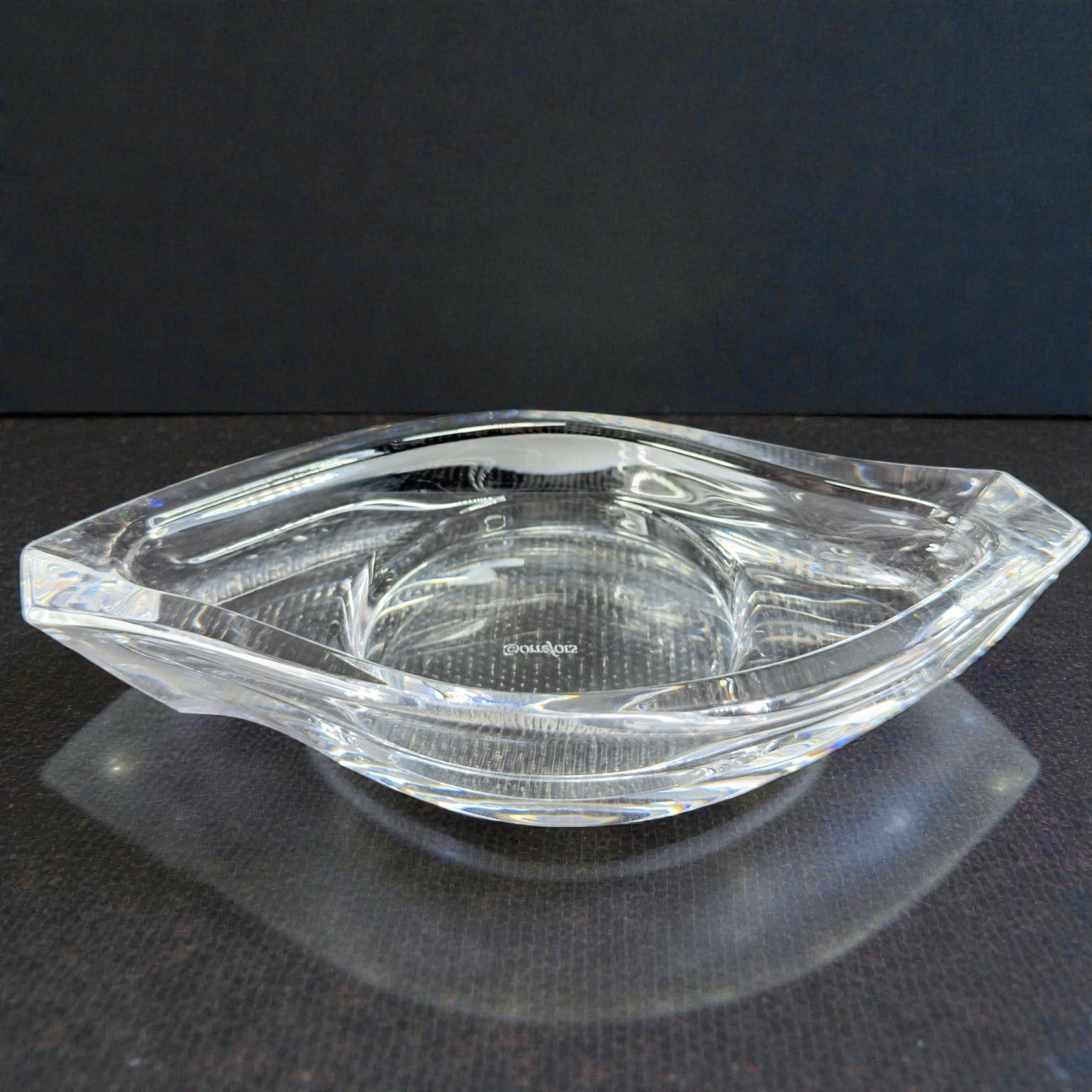 Orrefors Crystal Glass Candleholder Wave Horizon Marquis Paisley Sweden Single