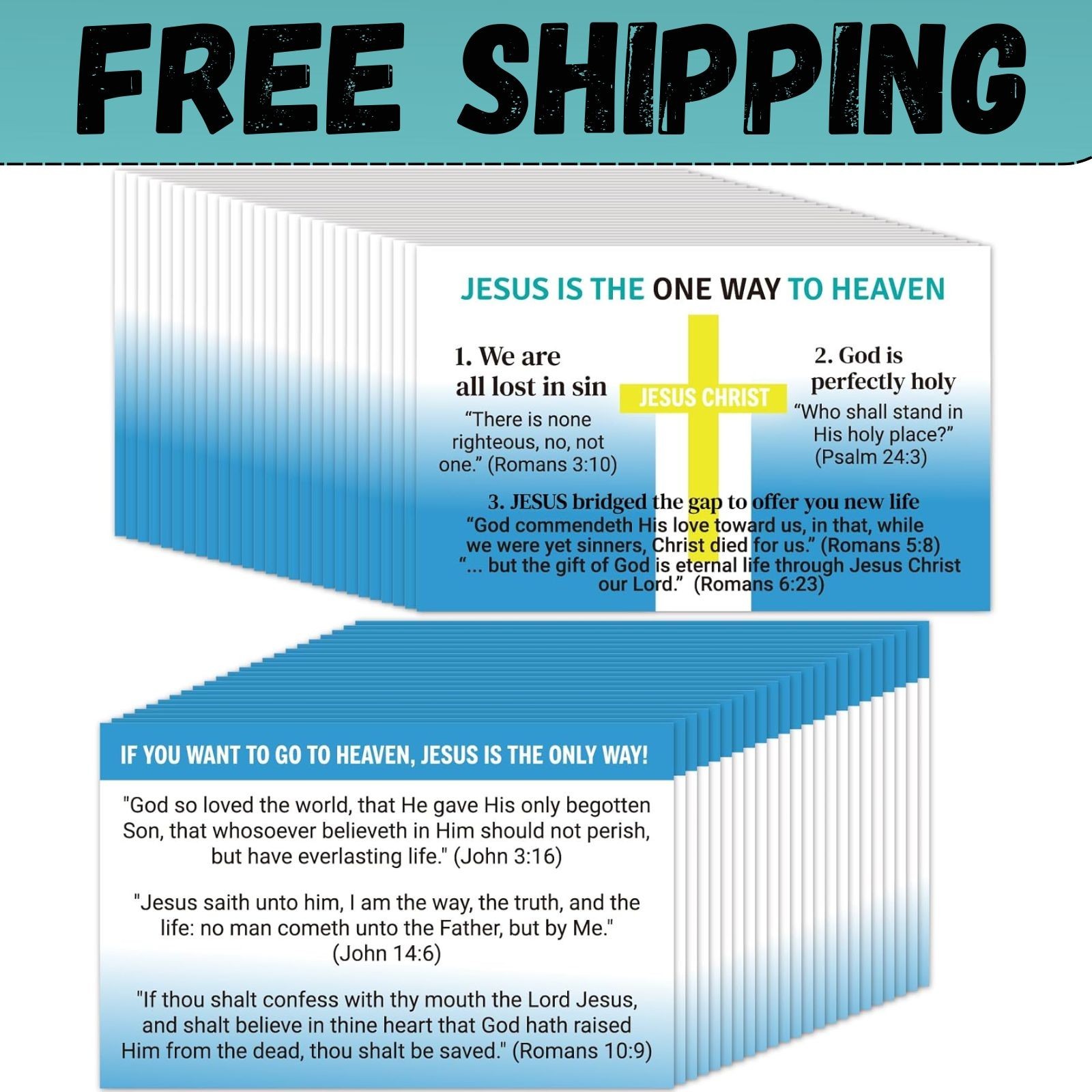 240pcs Gospel Tracts Plan of Salvation Cards Pocket Holy Prayer Cards Bible Trac