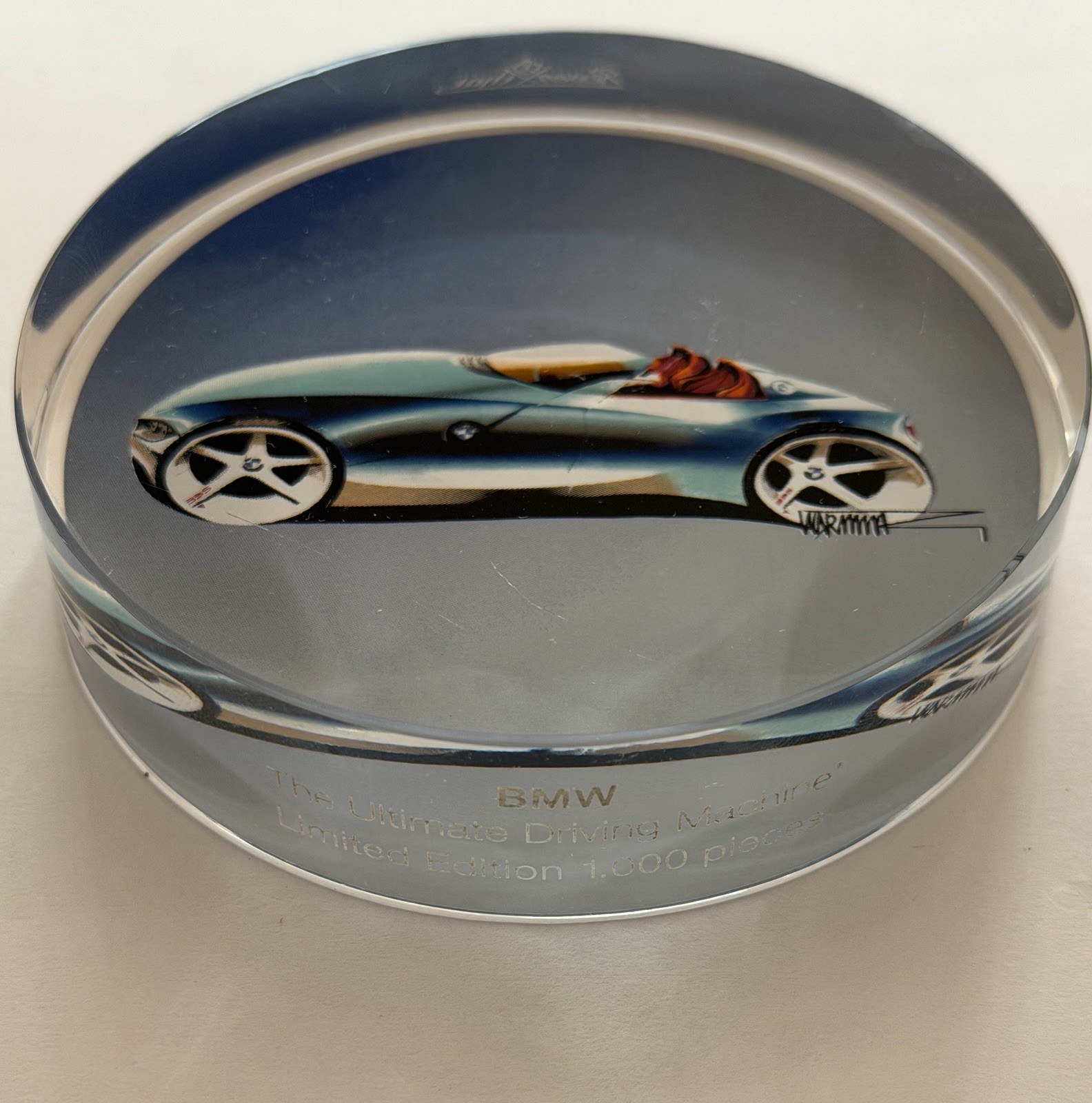 Vintage BMW Rosenthal Lead Chrystal Paperweight Limited Edition 1/1000 Concept