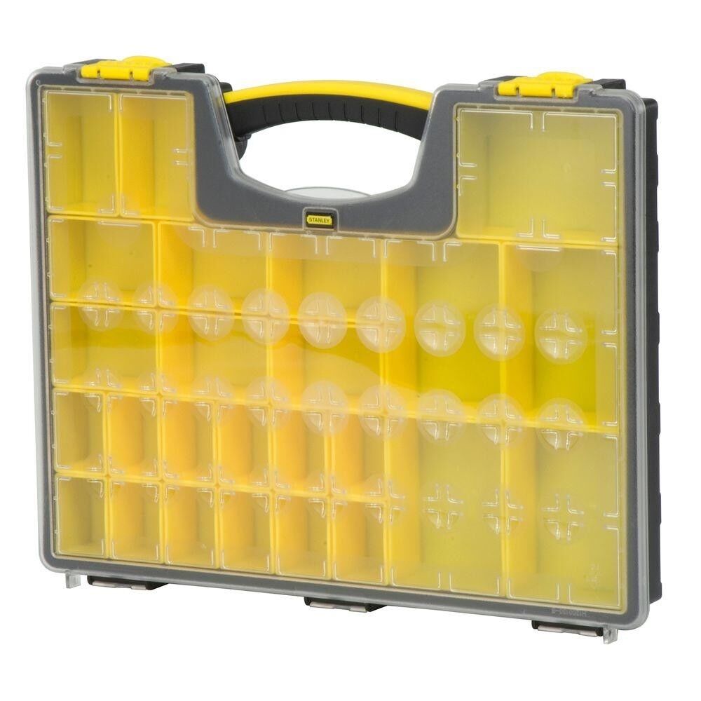Stanley 25-Compartment Small Parts Organizer Storage Bin Plastic Containers Lock