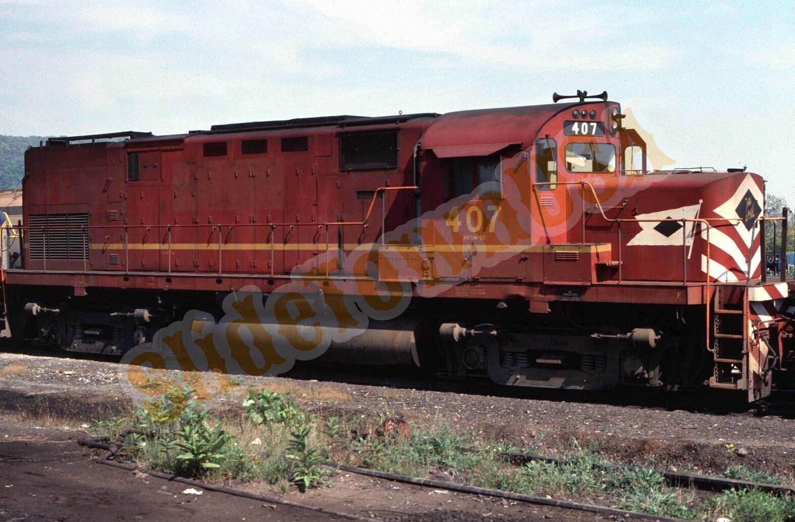 Vtg 1976 Train Slide 407 D&H Delaware & Hudson Engine Y2S015