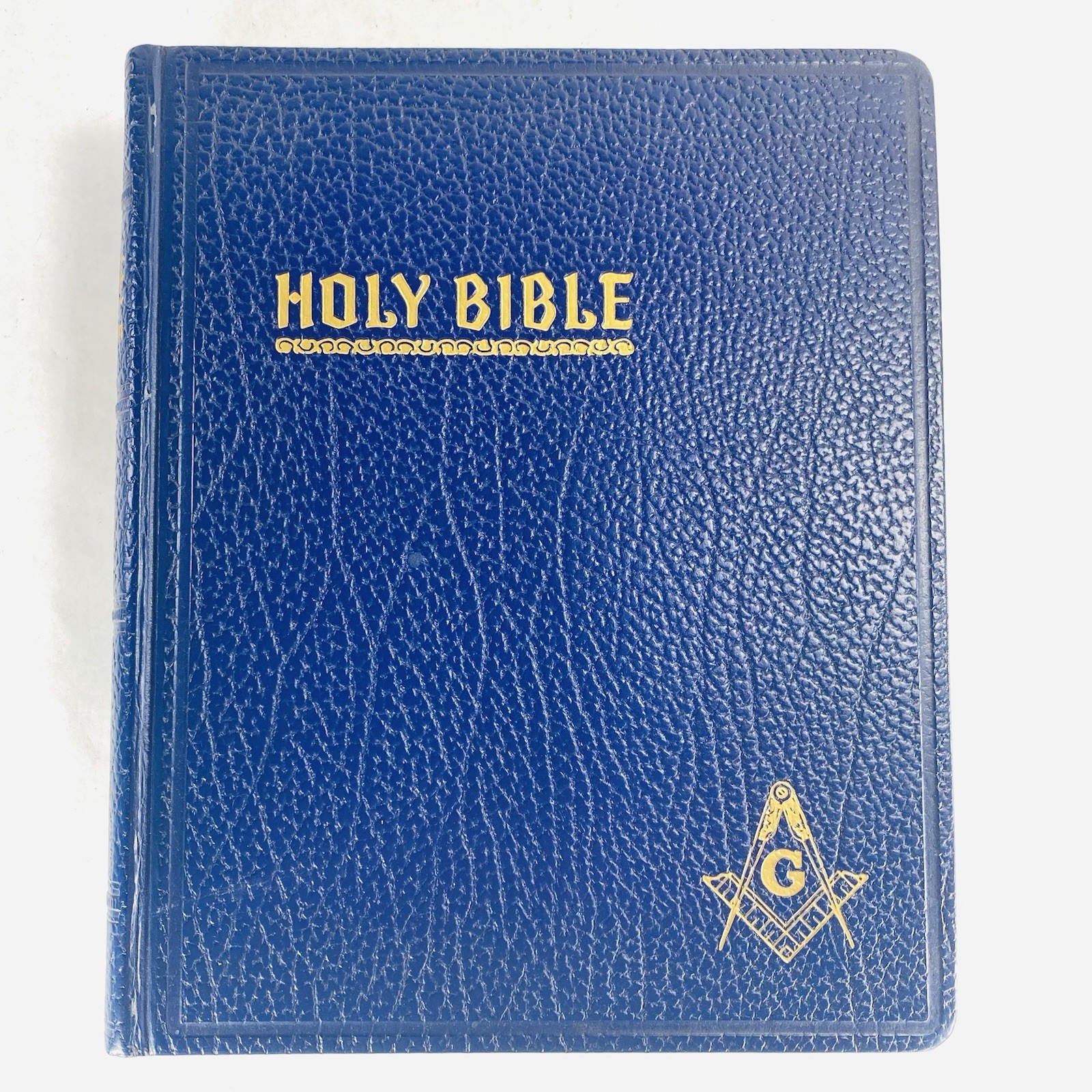 Vintage Masonic Holy Bible Blue Ribbon Freemason Edition with Illustrations Blue