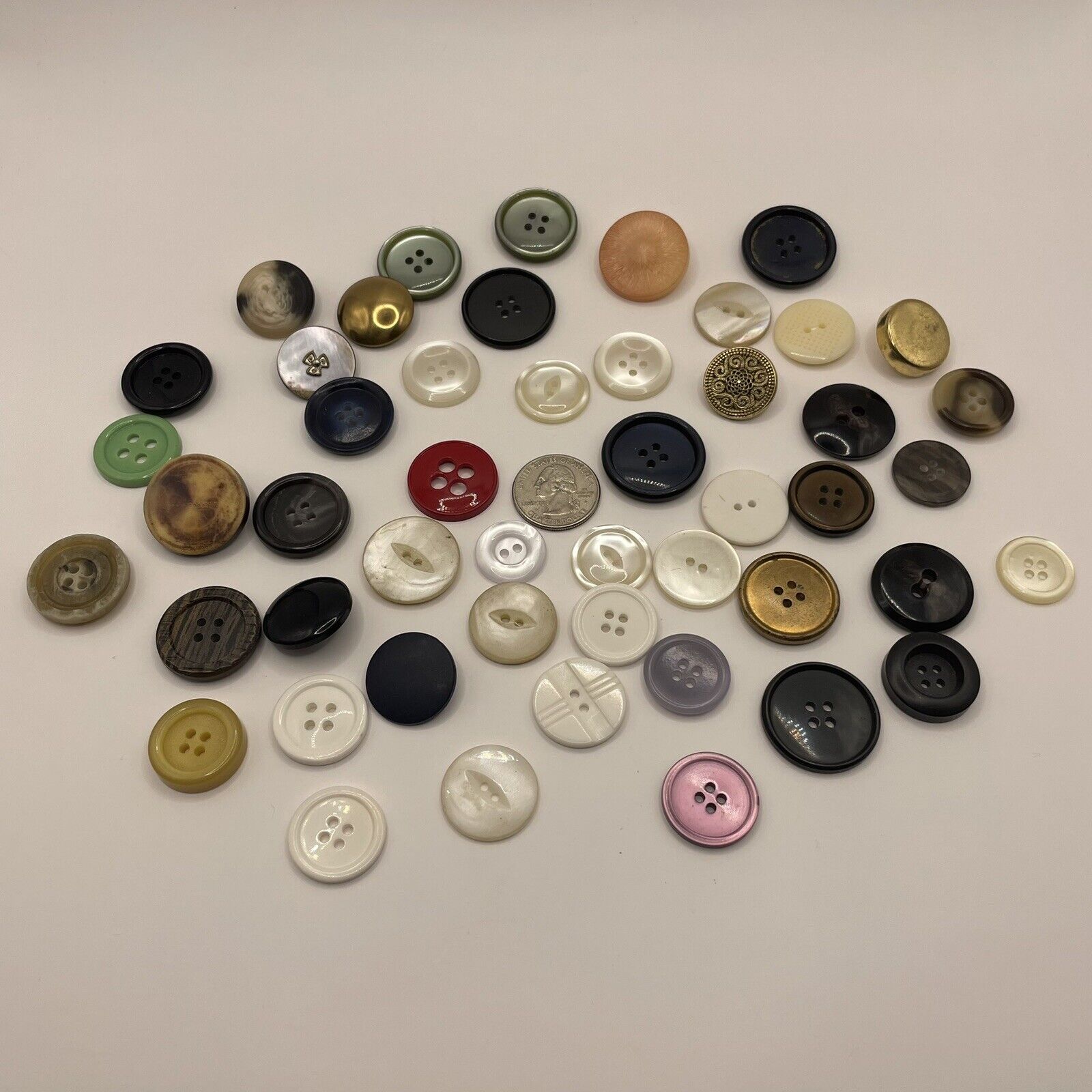 45 Vintage Plastic Sewing Buttons