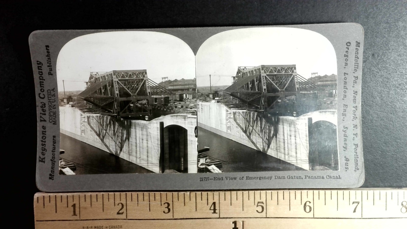 Emergency Dam Gatun Panama Canal Stereoview Keystone View Co. 1913