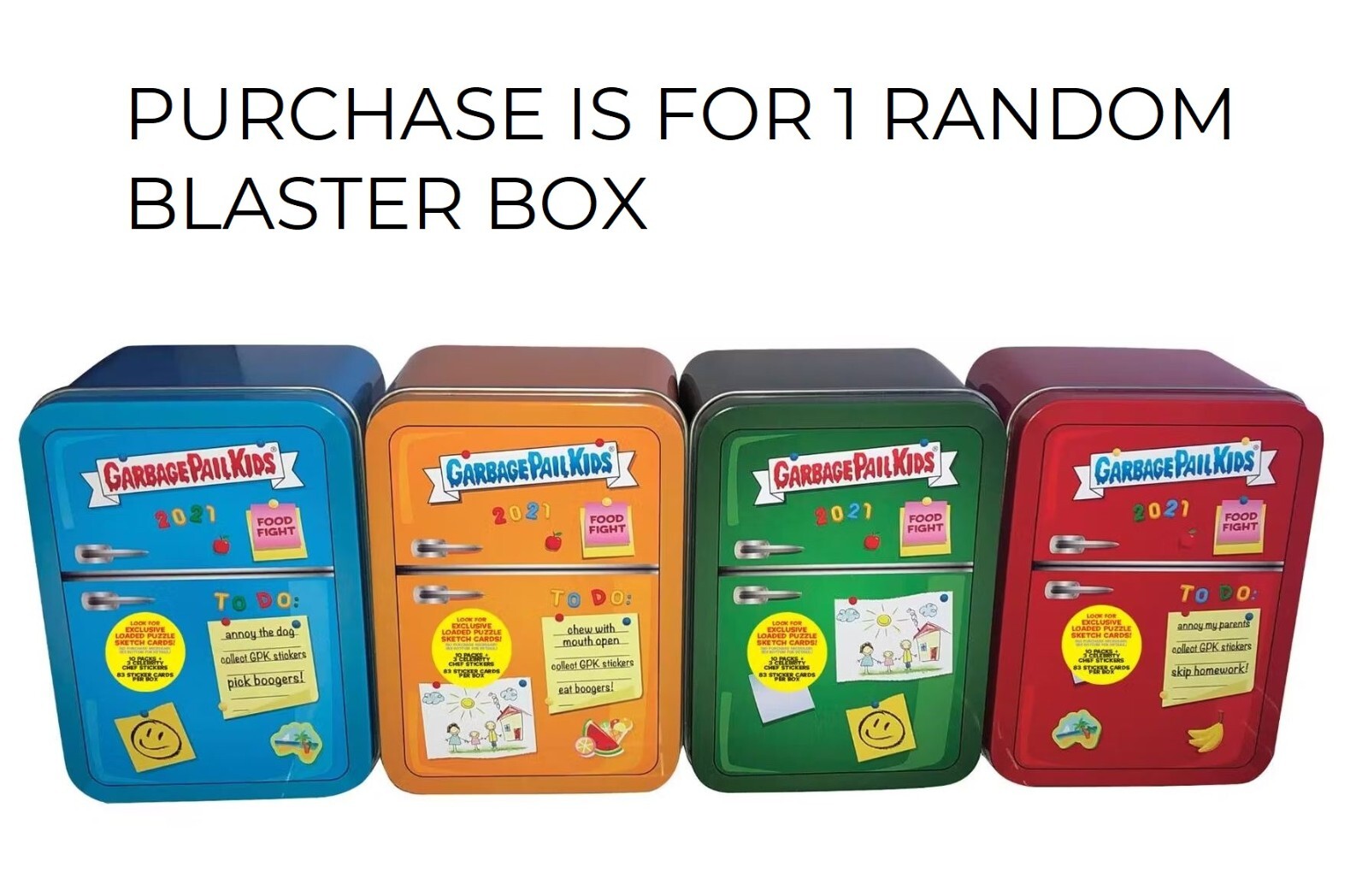 2021 Garbage Pail Kids: Food Fight Refrigerator Tins Factory Sealed Blaster Box