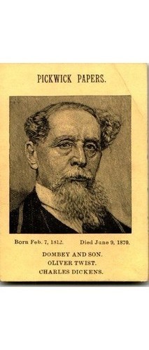 Charles Dickens Portrait Card 1900 Pickwick Oliver Twist Dombey Era Novelist Charles Dickens Portrait Card 1900 Pickwick Oliver Twist Dombey Era Novelist
