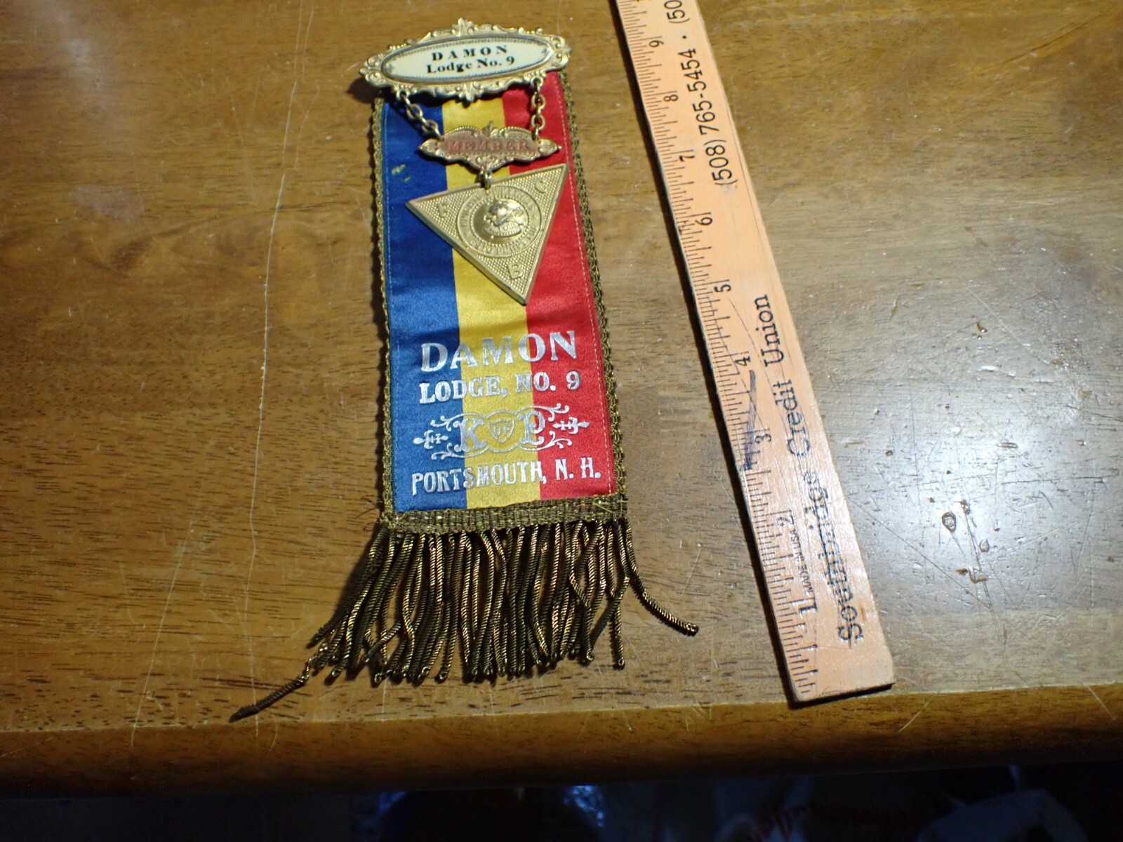 Knights of Pythias DAMON LODGE NO 9 PORTSMOUTH  NEW HAMPSHIRE  EARLY  BX Z#12