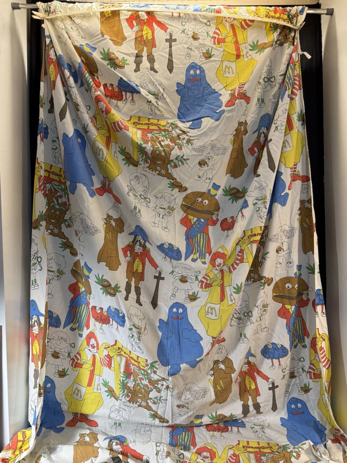 Vintage 1976 McDonaldland Twin Fitted Sheet St Marys Allans NOS Ronald Grimace