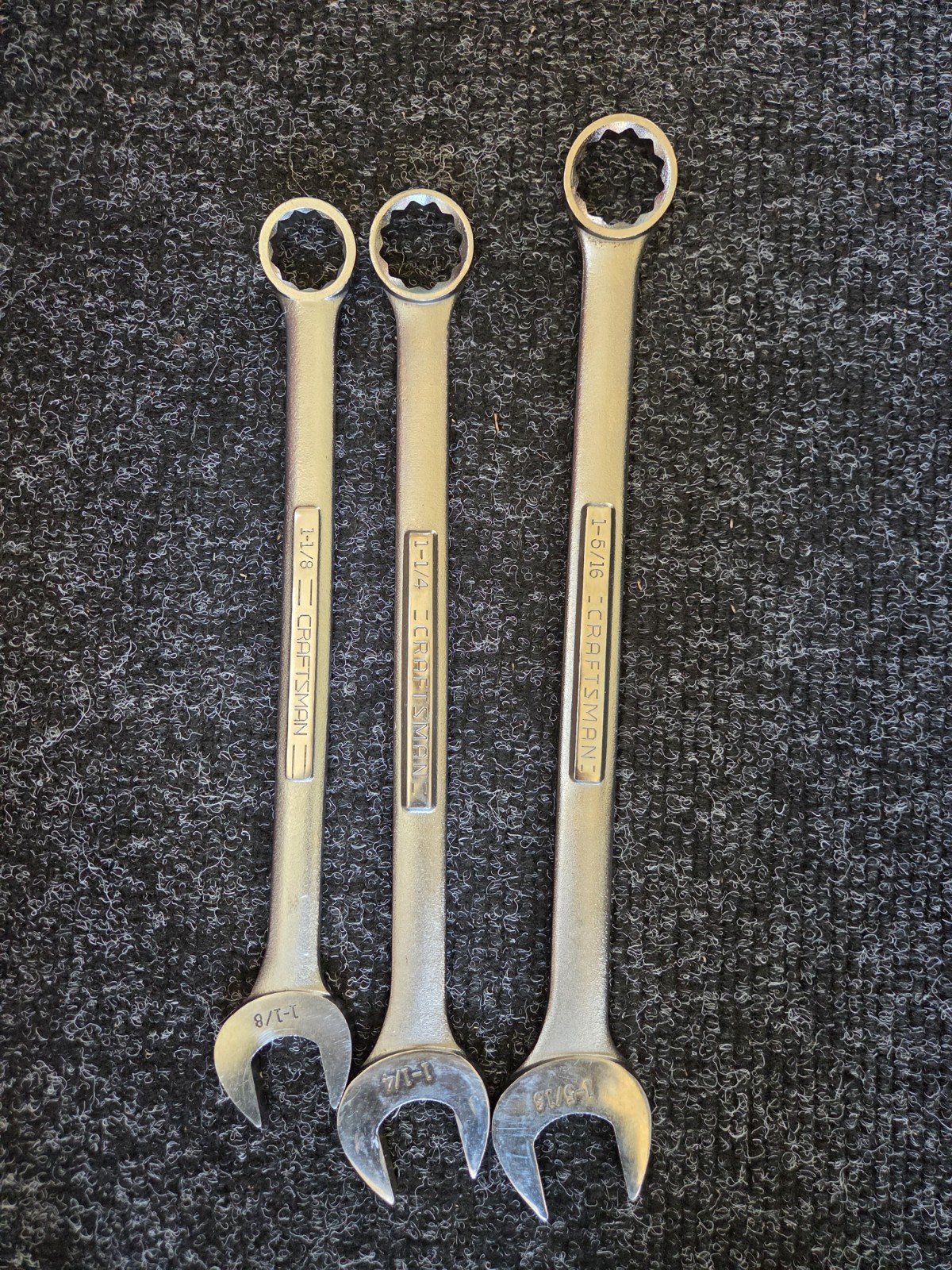 3 vintage Craftsman Raised Panel Combination Wrenches (Made in the USA)