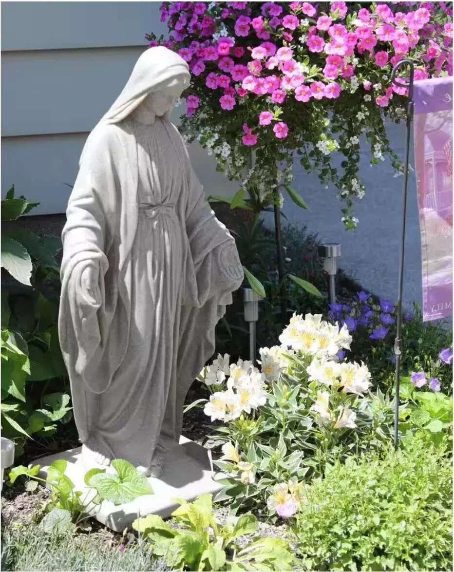 3' Tall Virgin Mary Statue Granite Outdoor Religious Garden Sculpture Lawn 3' Tall Virgin Mary Statue Granite Outdoor Religious Garden Sculpture Lawn
