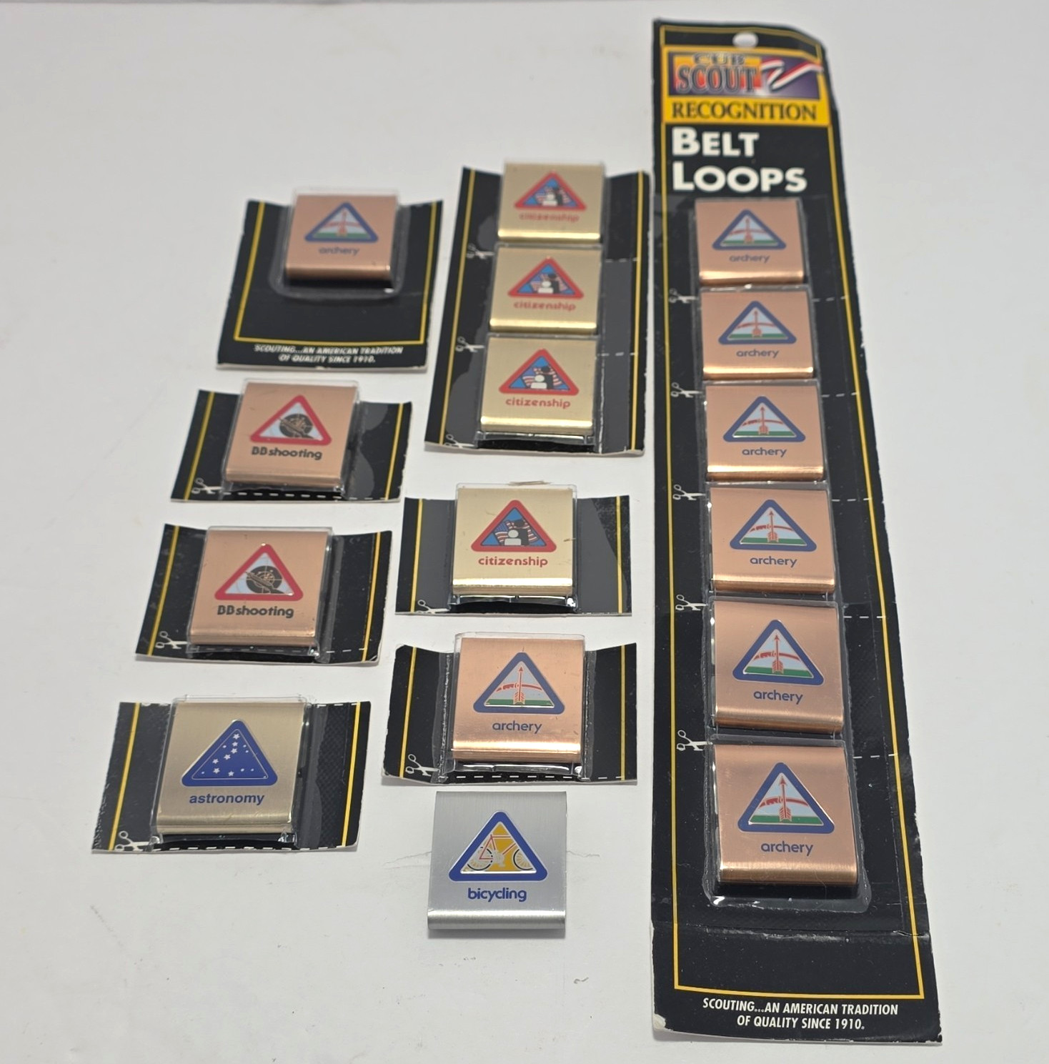 Vintage BSA Cub Scout Belt Loops Lot Archery BB Shooting Citizenship 1996 NOS