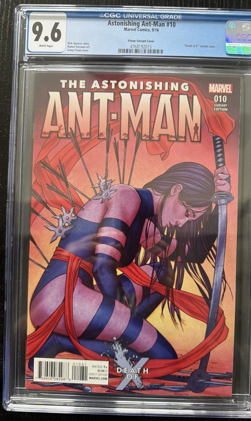 (2016) The Astonishing Ant-Man #10 Jenny Frison PSYLOCKE Variant Cover CGC 9.6