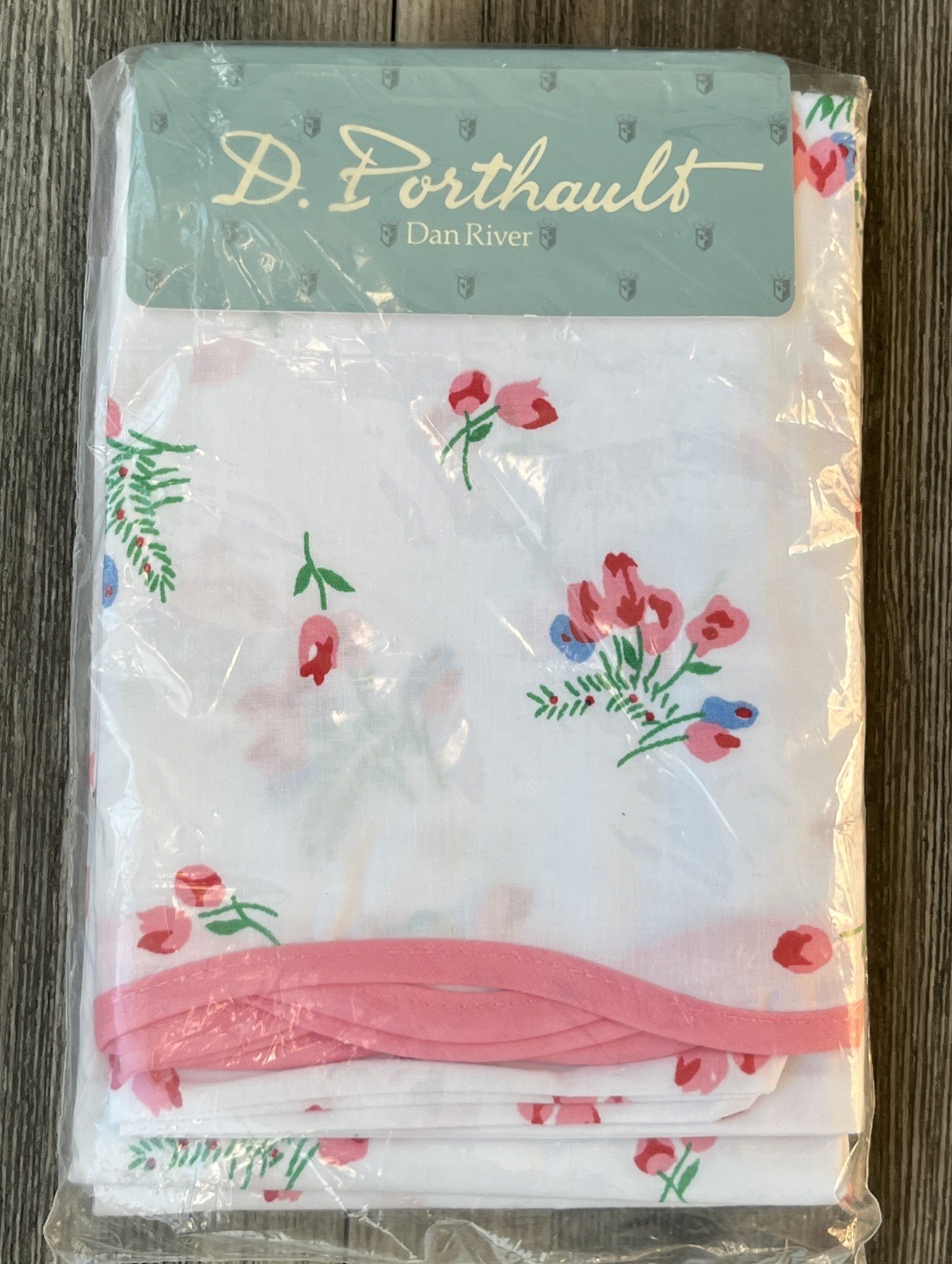 Vintage NOS D Porthault Dan Rivers Cotton Blend Set Of Pillow Cases Larkspur USA
