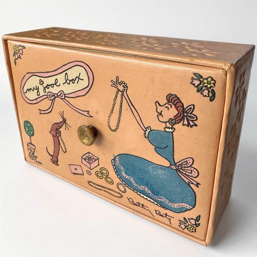 Vintage 1950s Betty Betz My Jool Box Pink Jewelry Trinket Box Mid Century