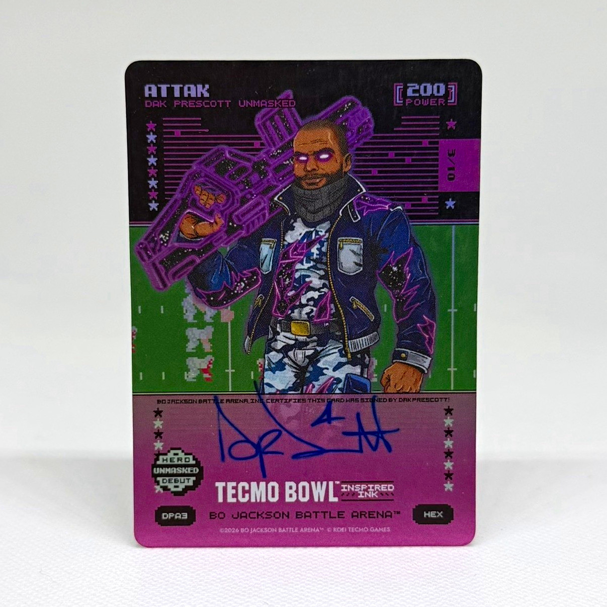 Bo Jackson Battle Arena Tecmo Bowl Attak Hex Inspired Ink Auto 200 Power /10