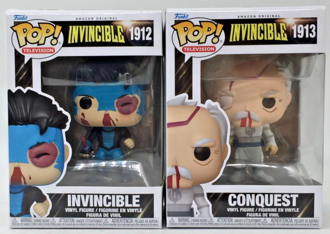 Funko Pop Invincible Conquest #1913 Invincible #1912 Set of 2 W/Protector