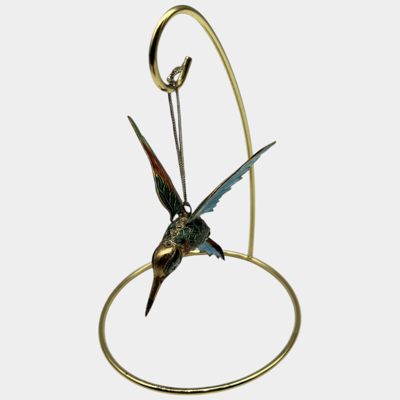 263-Cloisonne Hummingbird Enamel Metal Hummingbird Articulated Ornament