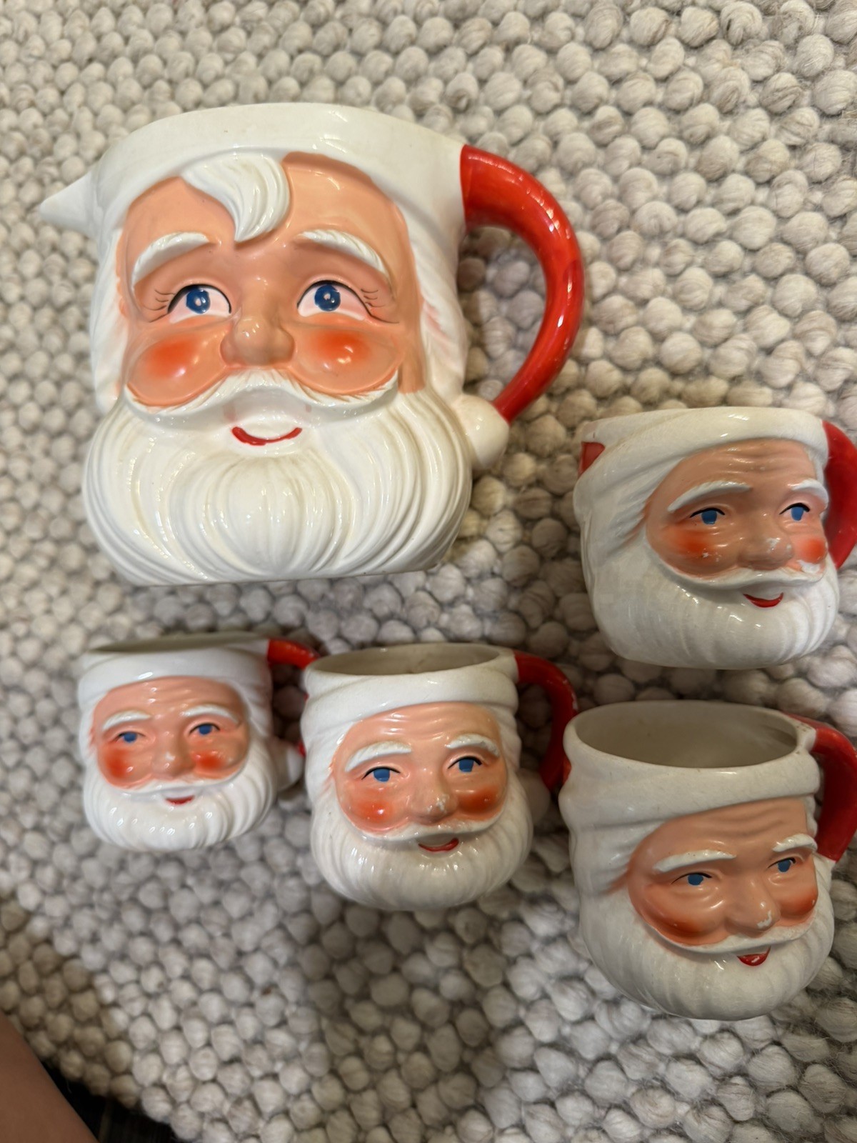 Vintage Christmas Santa Mugs Japan