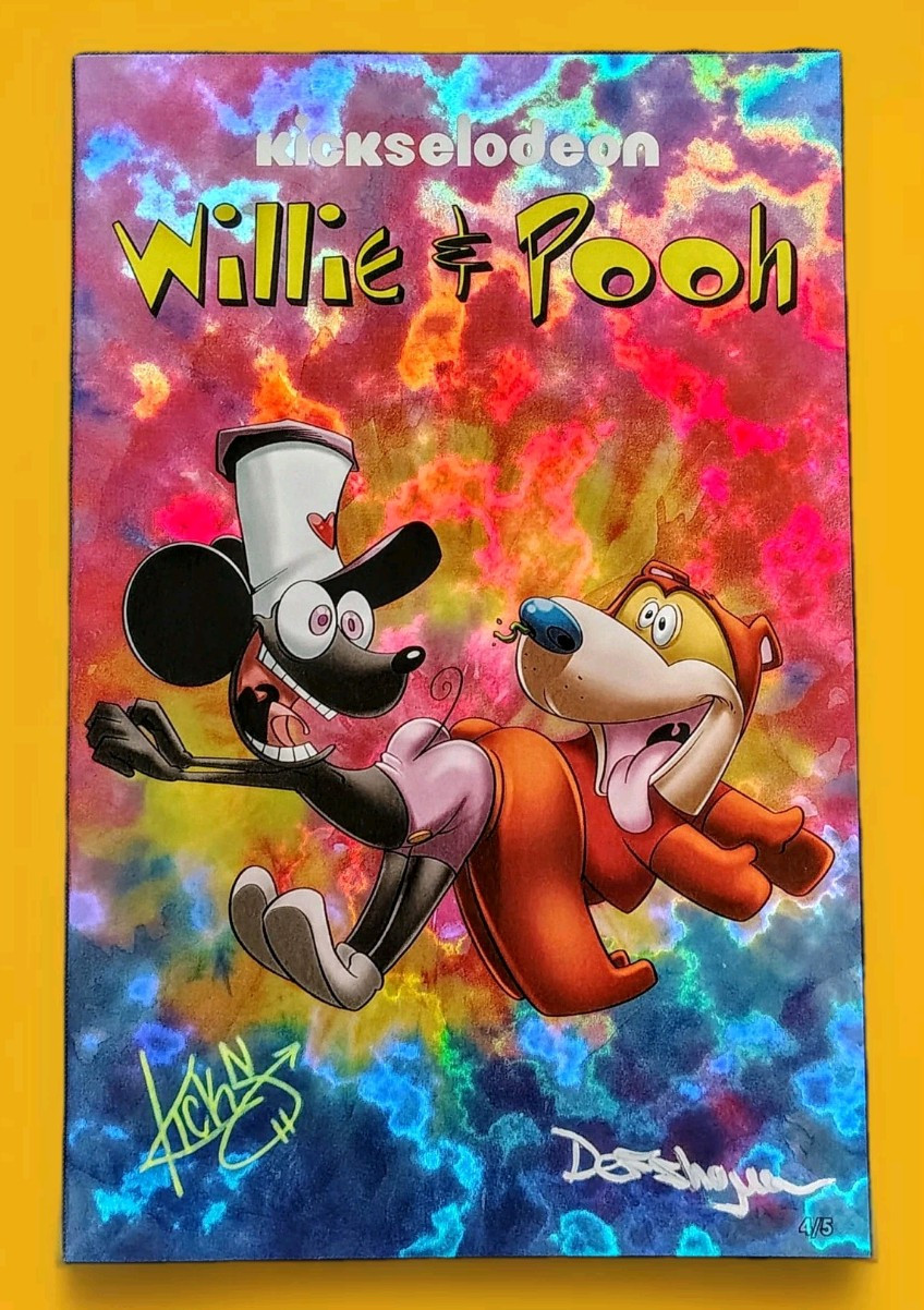 Drippy Willie & Pooh Ren & Stimpy Megacon Magma Foil Signed Kickstrodomis #4/5 