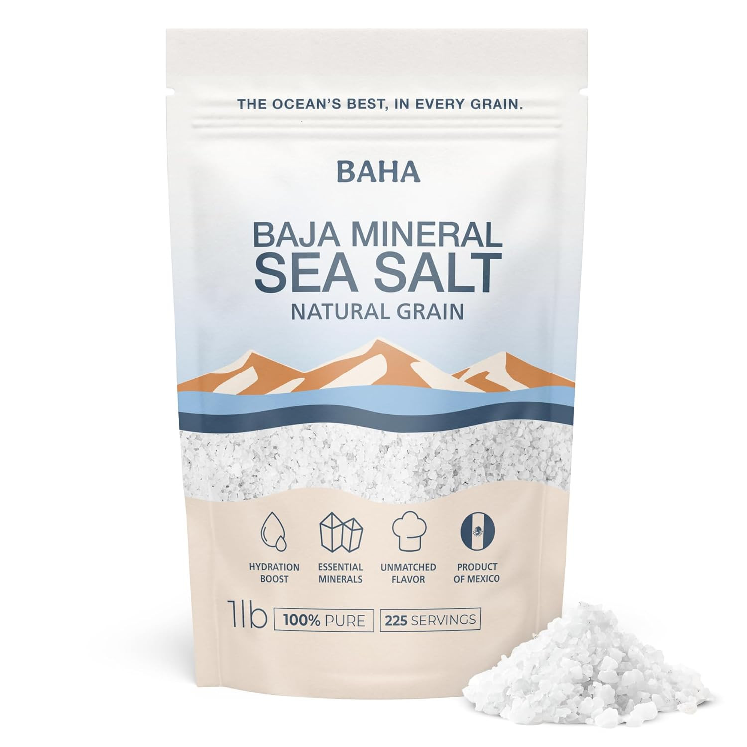 BAHA - Baja Mineral Sea Salt | Original Natural Grain Baha Mineral Gold Salt fro