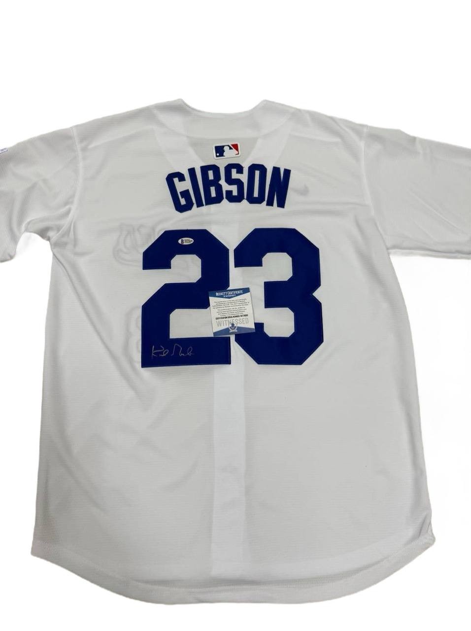 Kirk Gibson Los Angeles Dodgers #23 Autographed Baseball Jersey BAS COA
