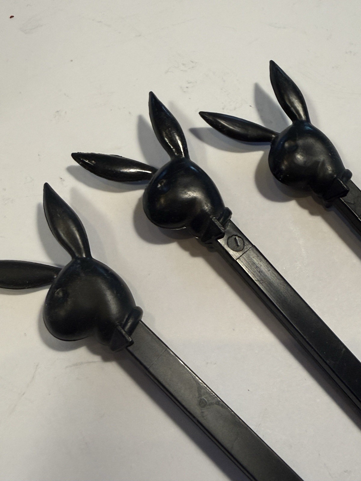 3 Vintage Playboy Club Bunny Drink Swizzle Stir Sticks Stirrers 1970 Barware